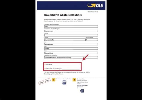 gls abstellgenehmigung